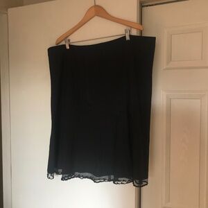 Lane Bryant Black Skirt 24 Sequins mesh beaded trim gored bias cut A-line